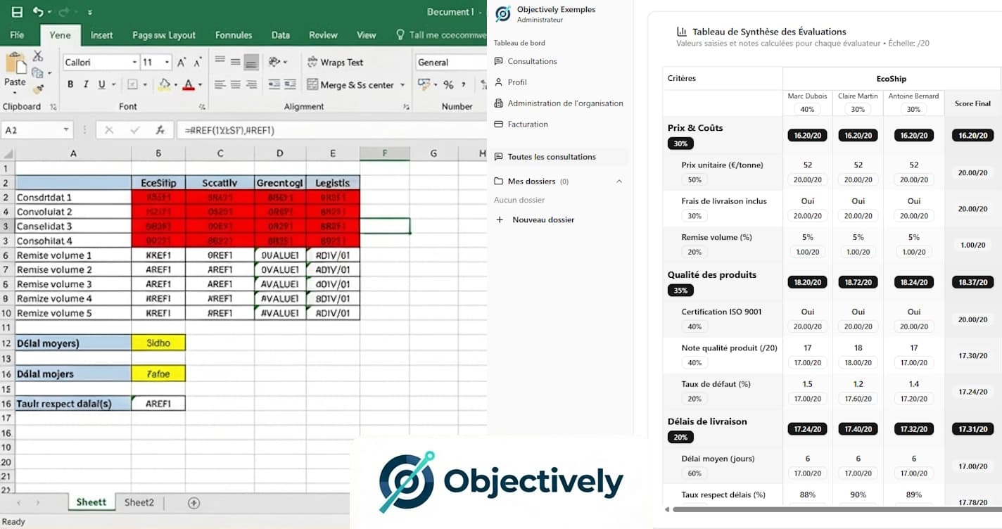 Comparatif alternatives Excel évaluation fournisseur - 7 outils digitaux