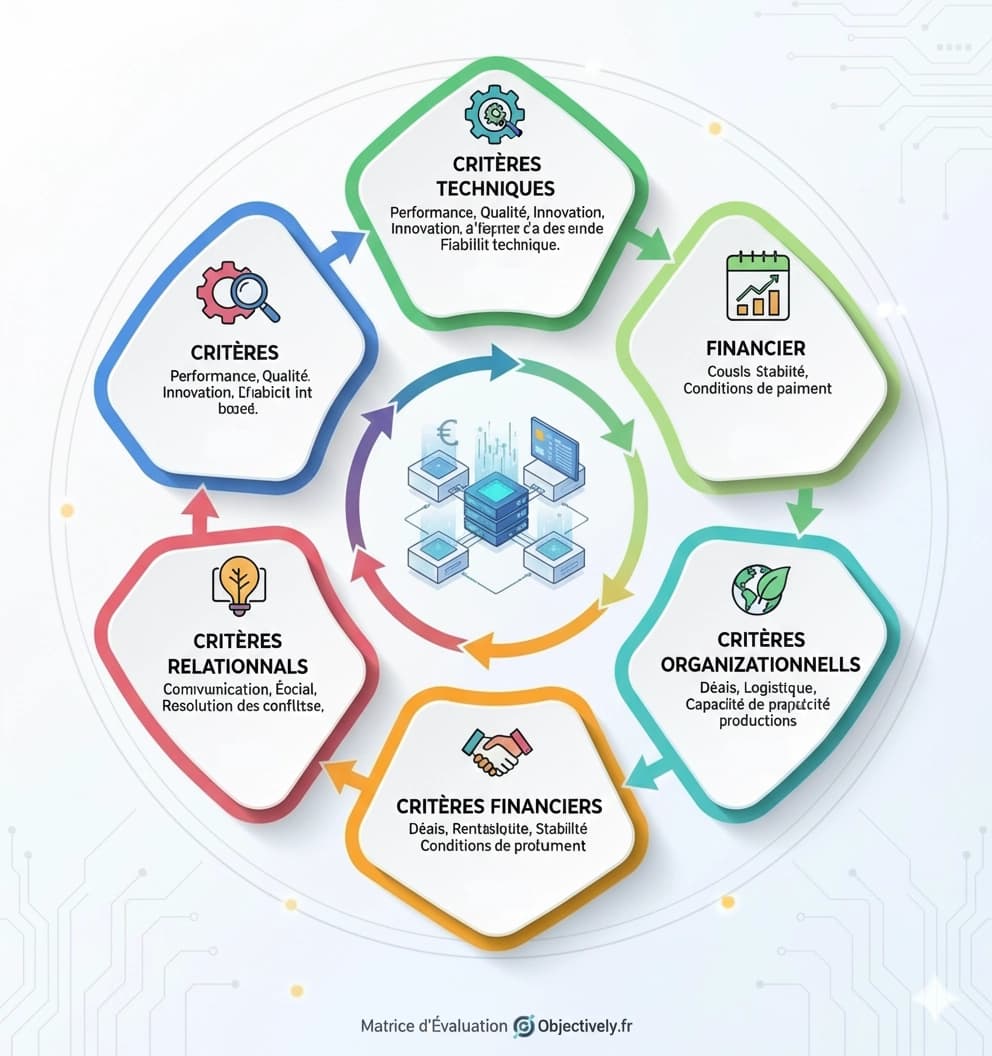 Les 5 catégories de critères d'évaluation fournisseur avec pondération recommandée